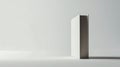 Closed white book standing upright on plain background. Minimalist design highlights simplicity and elegance Royalty Free Stock Photo