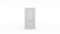 Closed white door isolated. Metaphor of possibilities. Choice, business and success concept. 3d render