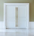 Closed white door in luxury hotel