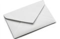 Closed white envelope resting on a pristine white background, symbolizing communication, mail, and the exchange of important Royalty Free Stock Photo