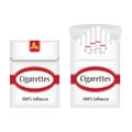 Closed white pack of cigarettes. Open pack of cigarettes. Cigarettes pack icon. Cigarettes pack illustration Royalty Free Stock Photo