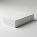 Closed White Rectangular Cardboard Box With Lid On White Background packaging container Royalty Free Stock Photo