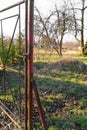 Closed wicket on the unfenced meadow Royalty Free Stock Photo