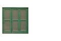 Closed window with green wooden shutters. Italian style in architecture. Isolated on white background. Space for text Royalty Free Stock Photo