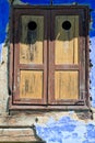 Closed window with old wood shutters Royalty Free Stock Photo