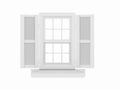Closed window and shooters Royalty Free Stock Photo