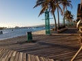 Closed wood boardwalk in La Guancha, in Ponce, Puerto Rico