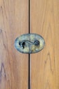 Closed wood door with lock