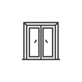 Closed wood door outline icon