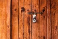 Closed wooden brown door