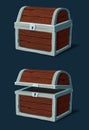 Closed wooden crate, chest or pirate dower