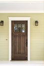 Closed wooden door of a home Royalty Free Stock Photo
