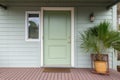 closed wooden door of vacation rental home Royalty Free Stock Photo