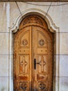 Closed Wooden Doors on Eastern Orthodox Church, Bulgaria Royalty Free Stock Photo