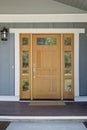 Closed wooden front door of a home Royalty Free Stock Photo