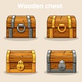 Closed wooden treasure chest