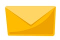 Closed yellow envelope vector cartoon illustration