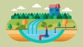 A closedloop irrigation system that recirculates excess water and nutrients minimizing waste and reducing the need for Royalty Free Stock Photo