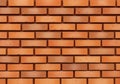 A closely arranged pattern of uniformly sized red-orange bricks creates a distinctive brick wall. Royalty Free Stock Photo