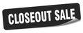 closeout sale sticker. closeout sale label