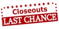Closeouts last chance Royalty Free Stock Photo