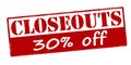 Closeouts thirty percent off Royalty Free Stock Photo