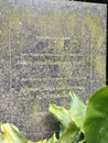 a closer and clearer view of the tomb of a Dutch botanist who contributed to Indonesia Royalty Free Stock Photo