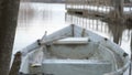 Closer look of the docking boat on the Lake Bodom in Espoo.geology shot