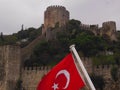 Closer view to the Rumeli Fortress seen from the Bosphorus Channel, Istanbul, Turkey