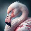 Closer view American flamingo Generative AI