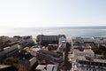 Closer view on the buildings and the coast of the northern sea island borkum