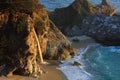 Big Sur Julia Pfeiffer Burns State Park with McWay Falls in Evening Light, California, USA Royalty Free Stock Photo