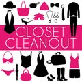 Closet cleanout event vector poster.