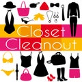 Closet cleanout pop colors poster.