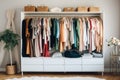 Closet Filled with Clothes and Potted Plant Royalty Free Stock Photo