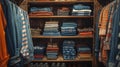 Closet Filled With Clothes and Shirts Royalty Free Stock Photo