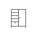 closet, wardrobe, furniture line illustration icon on white background