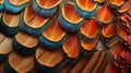 Closeup abstract background image of colorful ring-necked pheasant feathers Royalty Free Stock Photo