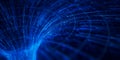 Closeup of abstract data flow in cyber wormhole. Quantum computing information vortex. Digital singularity.