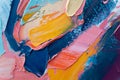 Closeup of abstract rough colorful art painting texture, with oil brushstroke, pallet knife paint on canvas Royalty Free Stock Photo