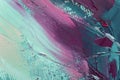 Closeup of abstract rough colorful art painting texture, with oil brushstroke, pallet knife paint on canvas Royalty Free Stock Photo