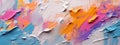 Closeup of abstract rough colorful multicolored art painting texture, with oil, pallet knife paint on canvas Generative AI Royalty Free Stock Photo