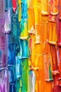 Closeup of Abstract Rough Colorful Multicolored Rainbow Colors Art Painting Texture with Oil Brushstroke Palette Knife Paint on Royalty Free Stock Photo