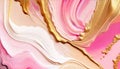 Closeup of abstract rough pink and gold color multi colored art painting texture, with oil brushstroke Royalty Free Stock Photo