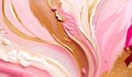 Closeup of abstract rough pink and gold color multi colored art painting texture, with oil brushstroke Royalty Free Stock Photo