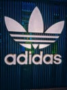 closeup of adidas logo