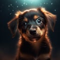 Closeup of an adorable puppy, isolated,