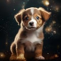 Closeup of an adorable puppy, isolated,