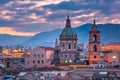 Palermo at sunset, Sicily, Italy Royalty Free Stock Photo