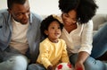 Closeup of african american family enjoying time together Royalty Free Stock Photo